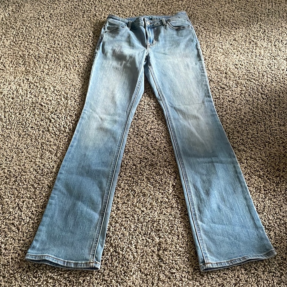 Cute, slim, flare cut jeans